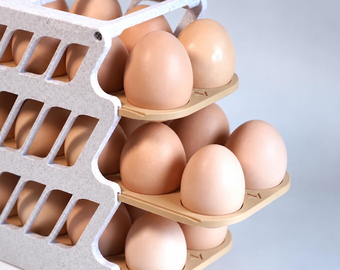 3-Tier Egg Organiser 3D Print Files | Fridge Storage Digital Download