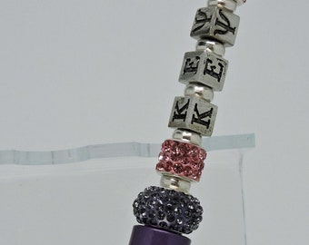 Kappa Epsilon Psi Beaded Ballpoint Pen Purple and Pink