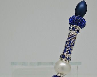 IT'S BACK!   Zeta Phi Beta Blue Barrel Beaded Ballpoint Pen with PIZZAZ!!!