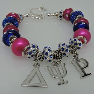 Delta Psi Rho European Style Large Hole Sorority Bracelet image 1