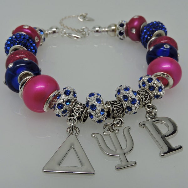 Delta Psi Rho European Style Large Hole Sorority Bracelet