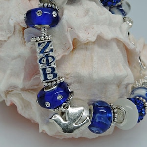 Zeta Phi Beta Charm European Style Sorority Bracelet