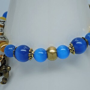 SIGMA GAMMA RHO 8 Beaded Bracelet with Sorority Greek Letters Brilliant Blue Gold Poodle image 3