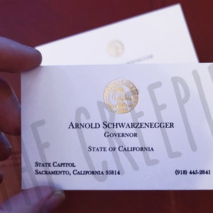 Arnold Schwarzenegger Set of 2 Business Card Governor State of California