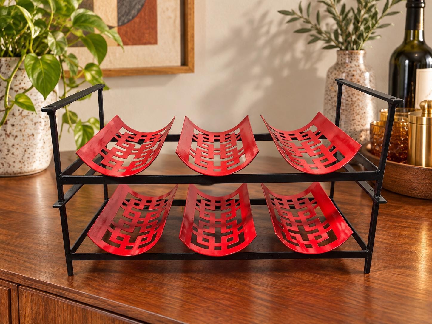 1960年代のビンテージワインラック Vintage wine rack iton wicker - Etsy 日本