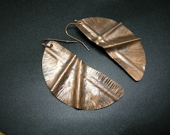 Fold Formed Copper Earrings