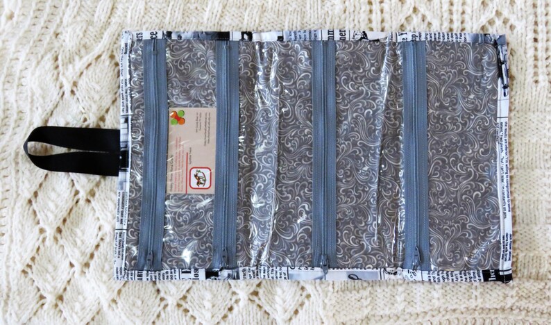 with 4 inside see through zippered pockets. Jewelry Craft Caddy