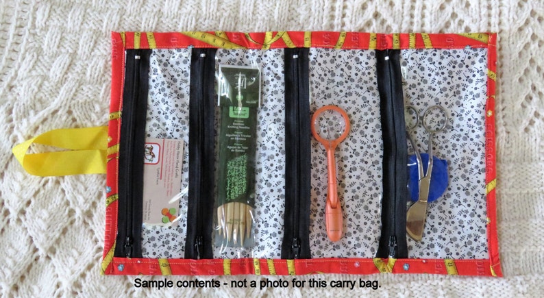with 4 inside see through zippered pockets. Jewelry Craft Caddy