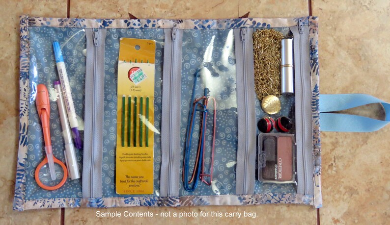 with 4 inside see through zippered pockets. Jewelry Craft Caddy
