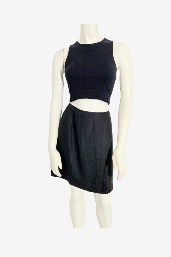 Vintage Black Linen Wrap Skirt by Holt Renfrew / Size Small - Etsy