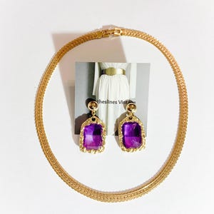 Collier large chaîne plate vintage en or de Napier