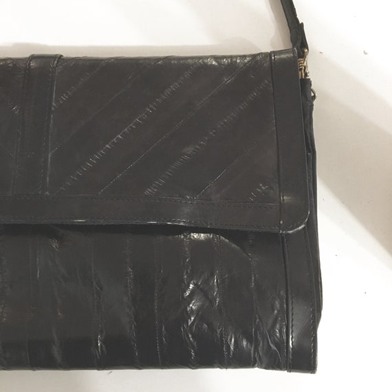 SALE / Vintage MIDNIGHT BAG /  Leather and Eel Sk… - image 5