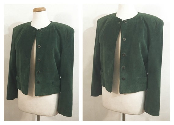VIntage GREEN SUEDE JACKET / size Small - Medium