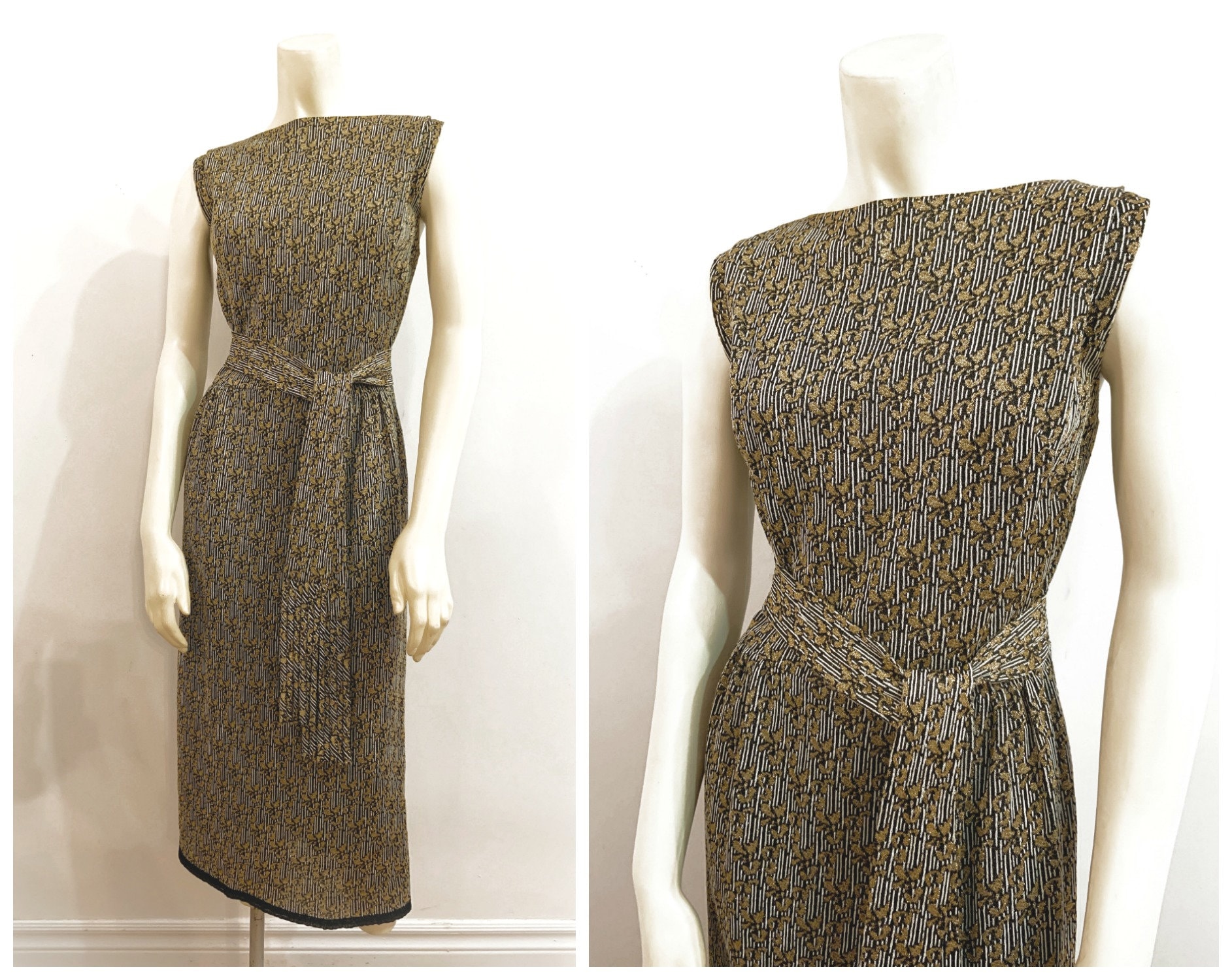 Vintage 1960s GOLD & BLACK DRESS | Etsy
