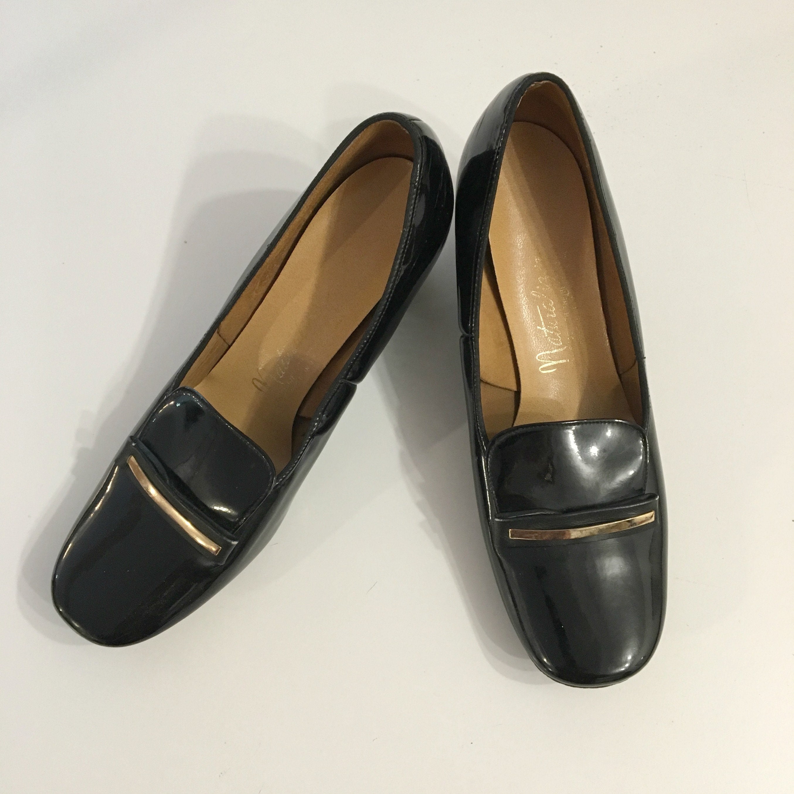 Vintage BLACK PATENT LEATHER Loafers / Size 8 - Etsy Canada