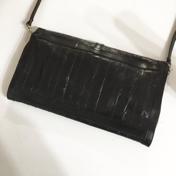 SALE / Vintage MIDNIGHT BAG /  Leather and Eel Sk… - image 9