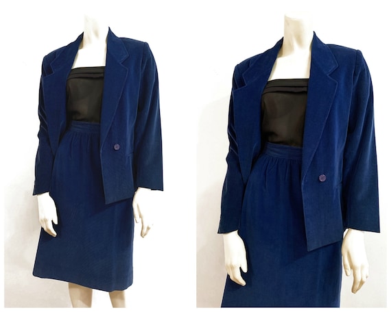 Vintage PORTS BLUE CORDUROY Suit / size Small
