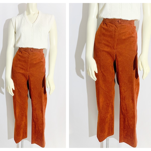 Vintage ULTRA SUEDE PANT in Rust Brown / size Medium - Large