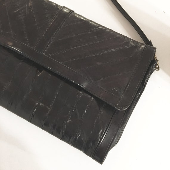 SALE / Vintage MIDNIGHT BAG /  Leather and Eel Sk… - image 3