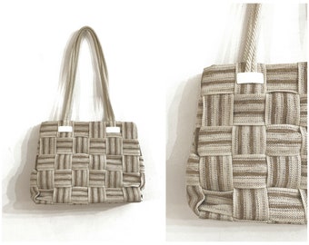 SALE / Vintage WOVEN FABRIC Bag