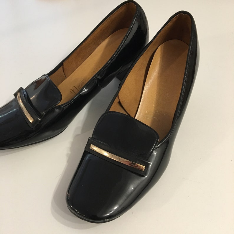 Vintage BLACK PATENT LEATHER Shoes / size 8 | Etsy