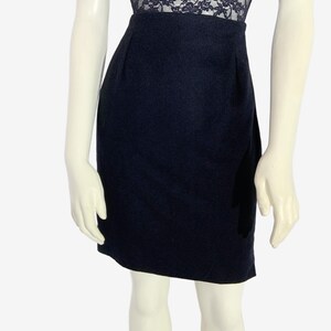 Vintage Versace Wool Cashmere Black Mini Skirt with Slit / Made in Italy / size Small image 5