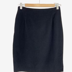 Vintage Versace Wool Cashmere Black Mini Skirt with Slit / Made in Italy / size Small image 2