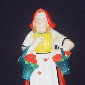 Vintage Dutch Girl Wall Decor /Hanging: &quot;Yamaka / Occupied Japan,&quot; 1945-1951, Orange, Yellow, Black