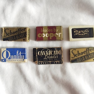 Vintage Razor Blade Lot: 6 Packages, Some Unopened, Schaeffer, Cooper, Wilkinson, Quality, Cavalcade