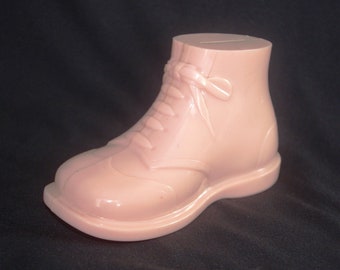 Vintage Bank: Pink Hard Plastic High Top Baby Shoe, "Havatoy / No. 42"