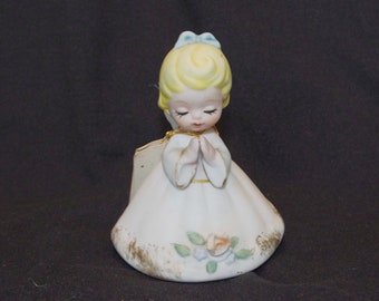 Vintage Bisque Figurine: Josef Originals, Little Commandments, Praying Angel "Say Your Prayers," 1970s