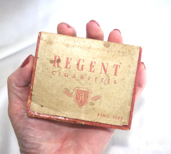 regent virginia cigarettes Vintage Cigarette Box: Regent Cigarettes, Lift Top, 1940s regent virginia cigarettes Vintage Cigarette Box: Regent Cigarettes, Lift Top, 1940s