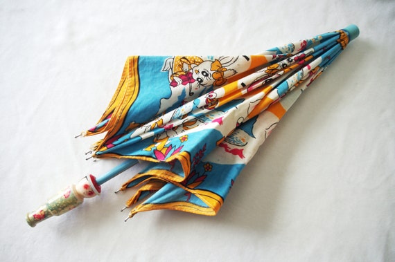 Vintage Small Child's / Doll Umbrella / Parasol: … - image 2