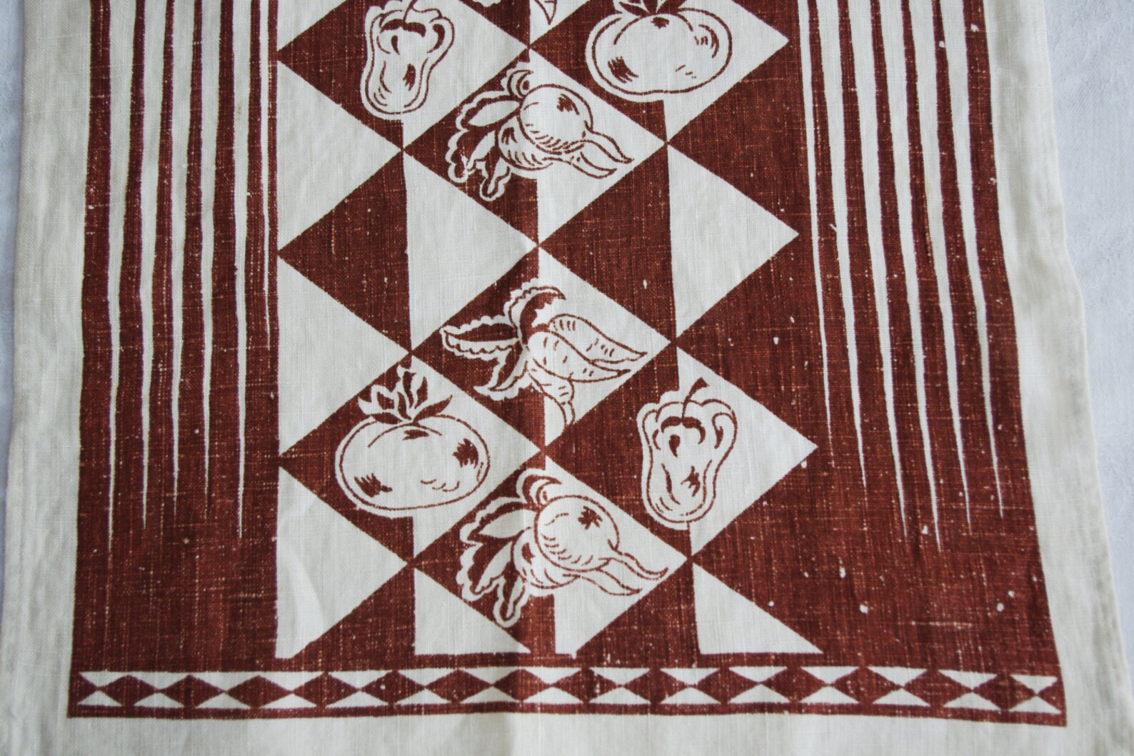 Vintage Kitchen Towel Printed Linen Cloth/ Tea Towel: Brown - Etsy