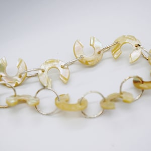 Handmade Necklace: Unusual Antique Carved Mother of Pearl &quot;C&quot; Buttons