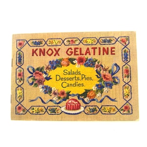 Vintage Advertising Knox Cookbook / Cook Book / Booklet: &quot;Knox Gelatine / Salads, Pies, Candies&quot; 1945 / 1940s / 40s