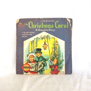 Vintage 45 RPM Record: &quot;The Christmas Carol - A Complete Story&quot; 1953 / 1950s, Cricket Records