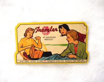 Vintage Needle Book: "Traveler" w/ Three Ladies Sewing (Japan), 1960s