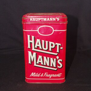 Vintage Cigar Tin: 1960's Hauptmann's Mild & Fragrant Square Cigar Tin image 5