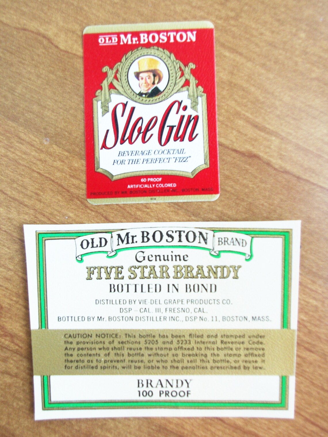 6 Vintage Liquor Bottle Labels Old Mr. Boston Brandy Sloe Etsy