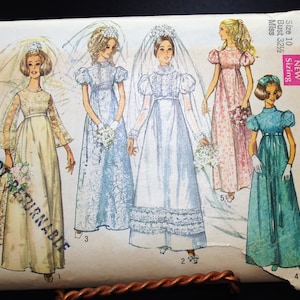 Vintage Wedding / Bridesmaid Dress Pattern: Simplicity 1969 Sz 10 Used #8589