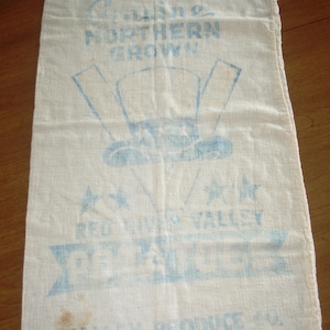Vintage Red River Valley Potato Sack: Uncle Sam Hat Valley Produce Co. East Grand Forks MN 1940s
