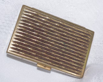 Vintage Powder / Rouge Compact: Avon Gold Bamboo 1950s