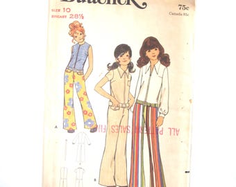 Patrón vintage: Mono Butterick n.° 6189 para niña, década de 1970, talla 10