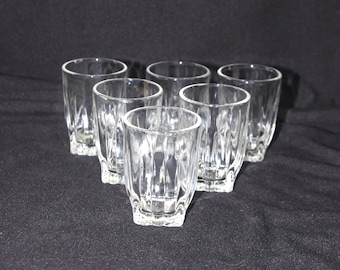 Conjunto de copos de shot vintage da era atômica: 6 copos federais, Zeppelin com base quadrada, anos 1950/50/MCM