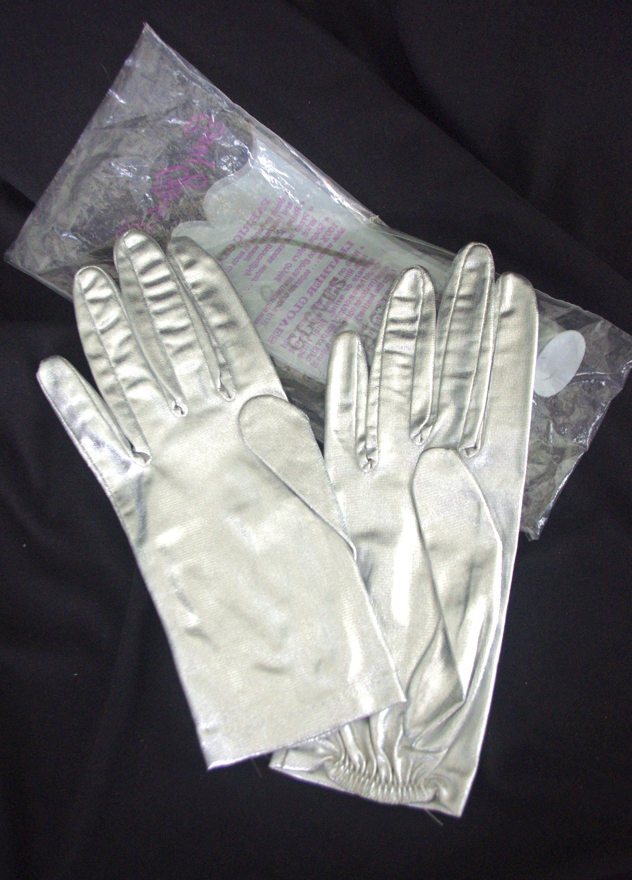 Silver Lame Evening Gloves - Etsy