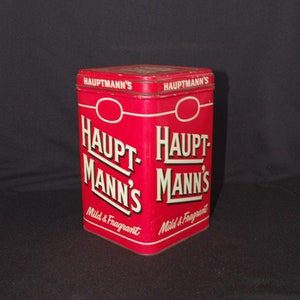 Vintage Cigar Tin: 1960's Hauptmann's Mild & Fragrant Square Cigar Tin image 2