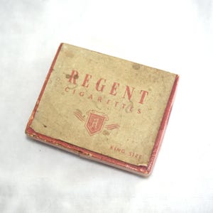 Vintage Cigarette Box: Regent Cigarettes, Lift Top, 1940s