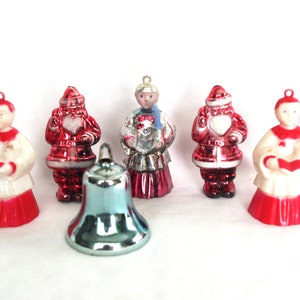CHOIX : décorations en plastique dur vintage des années 60/60 - Père Noël, enfant de choeur, cloche, lanterne