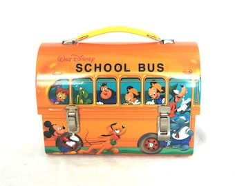 Vintage 1961 Walt Disney School Bus Metal Lunchbox With Thermos - Etsy